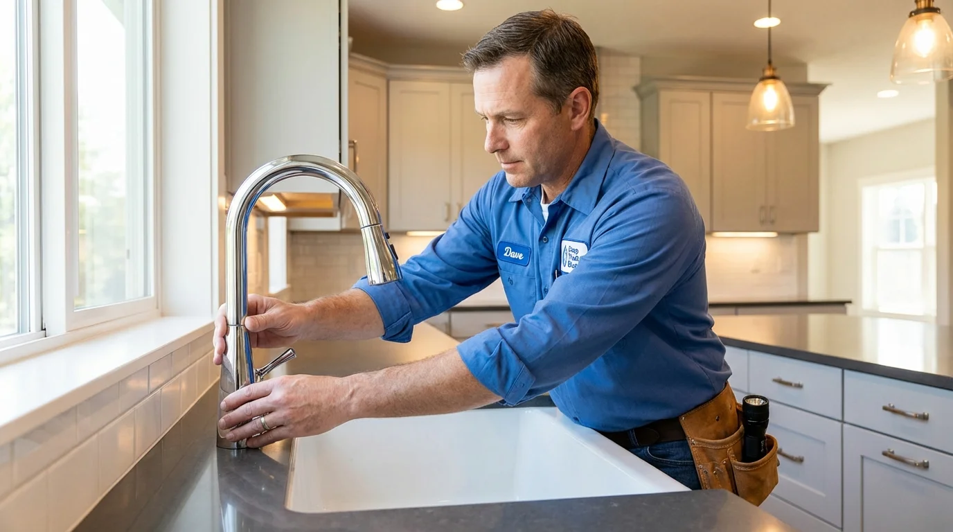 Kitchen faucet installation by Johns Plumbing LLC in Auburn